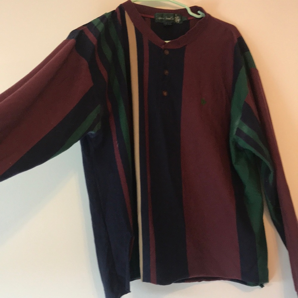 Vintage oversized polo sweater color block